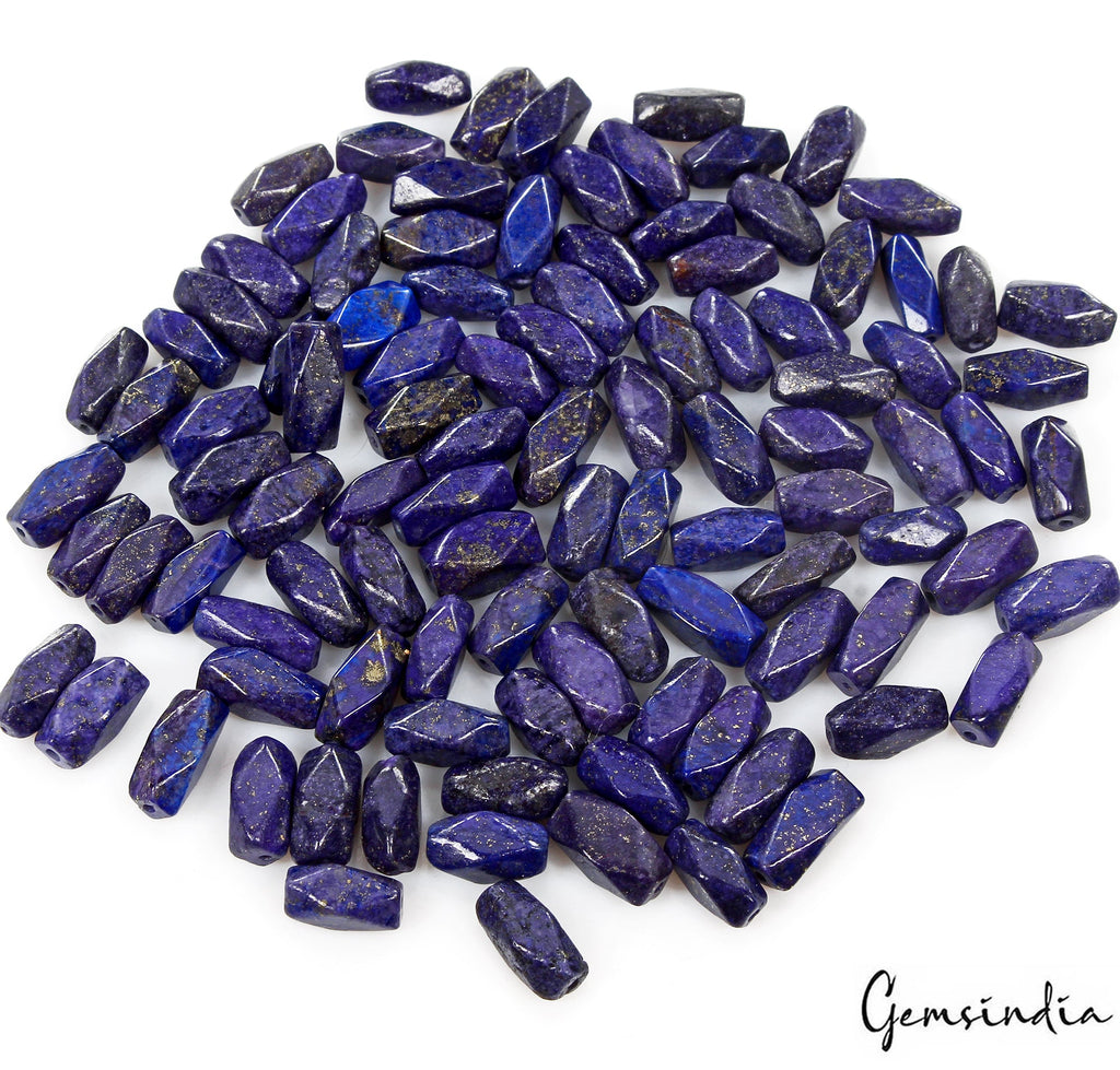 500 Cts/118 Pcs Natural Blue Lapis Lazuli Nuggets Shape Drilled Beads Gems Lot