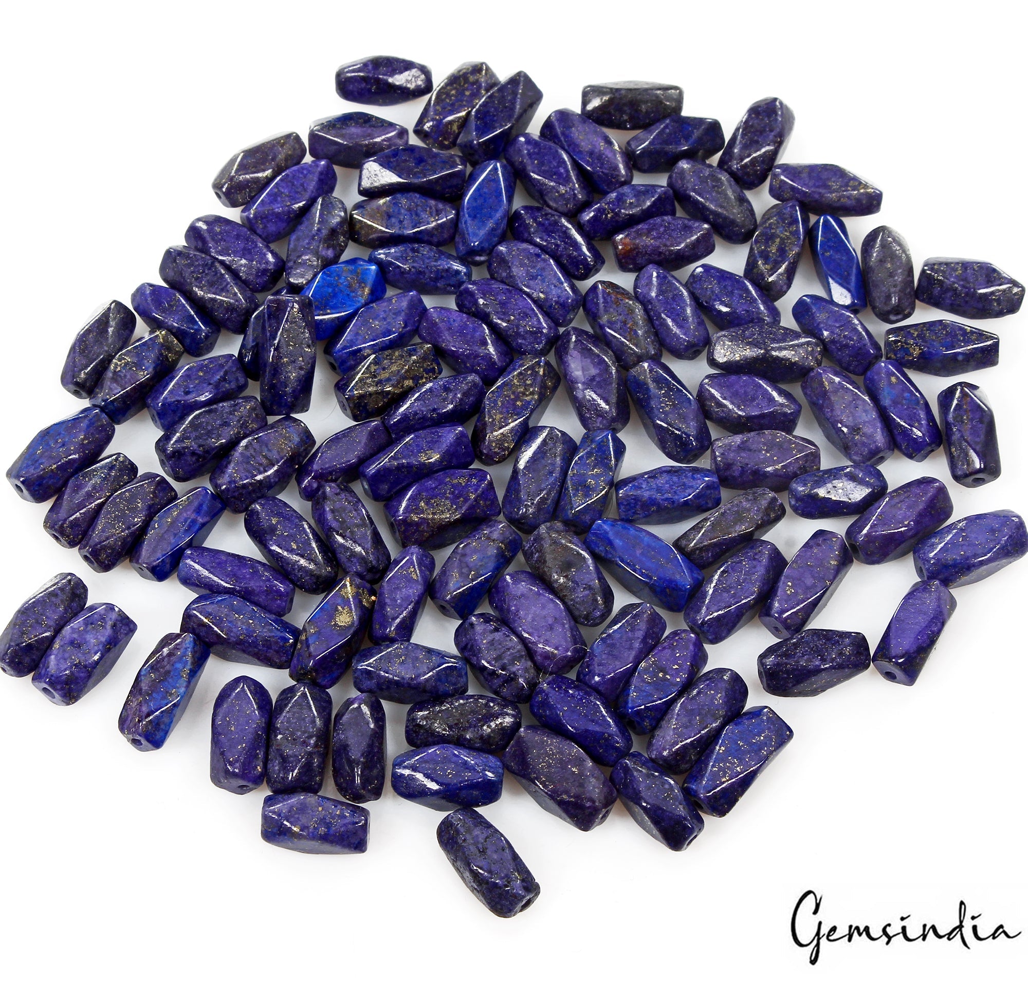 500 Cts/118 Pcs Natural Blue Lapis Lazuli Nuggets Shape Drilled Beads Gems Lot