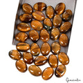 300 Ct Natural Yellow Brown Untreated Tiger Eye Oval Cabochon Loose Gemstone Lot