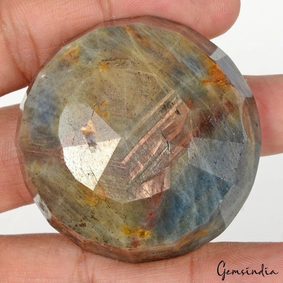 Certified 550 Cts Natural Untreated Bi Color Sapphire Round Cut Loose Huge Gem