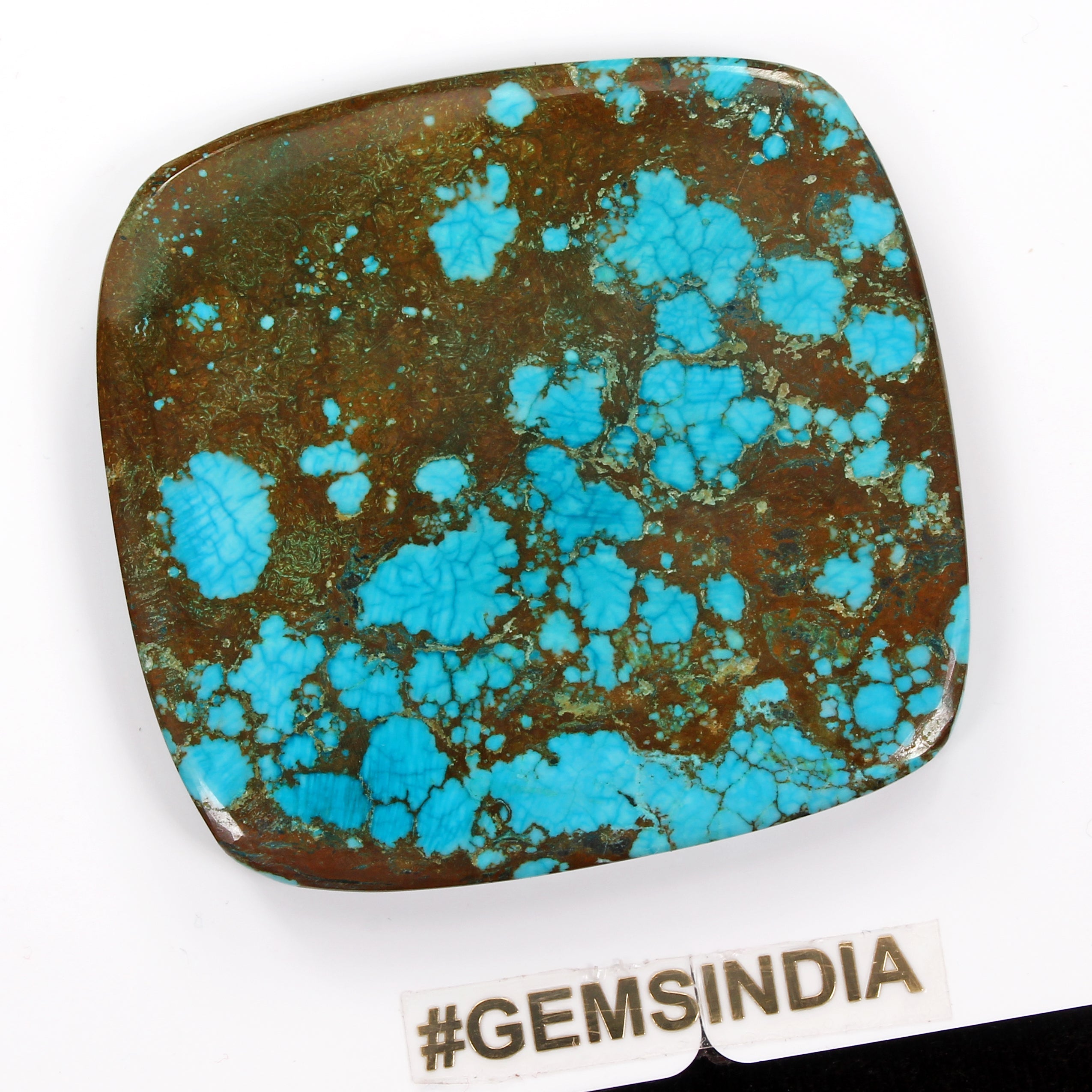 Spiderweb Blue Turquoise Cushion Cab Arizona 233.10 Ct Museum Size Gems From U.S