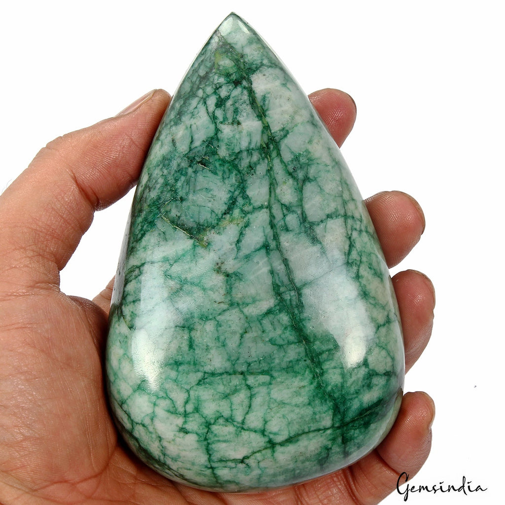 2300 Ct Natural Blue Green Brazilian Emerald Pear Cab Earth Mined Loose Gemstone