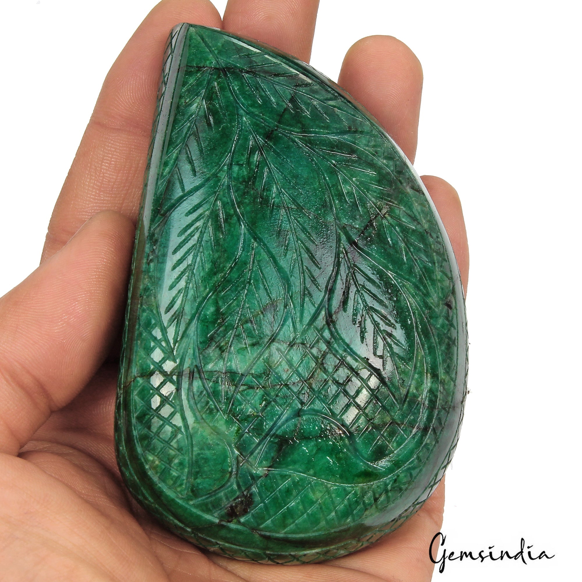 1490 Cts Natural Brazilian Green Emerald Fancy Carving Masterpiece Huge Size Gem