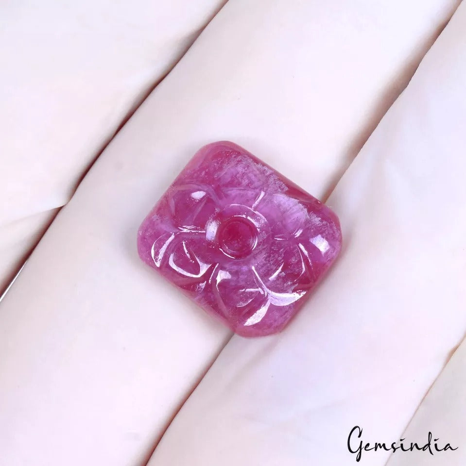 Ruby Loose Gemstone, Heated, Pink — 14x12x4mm, 12.70 Ct, Mozambique