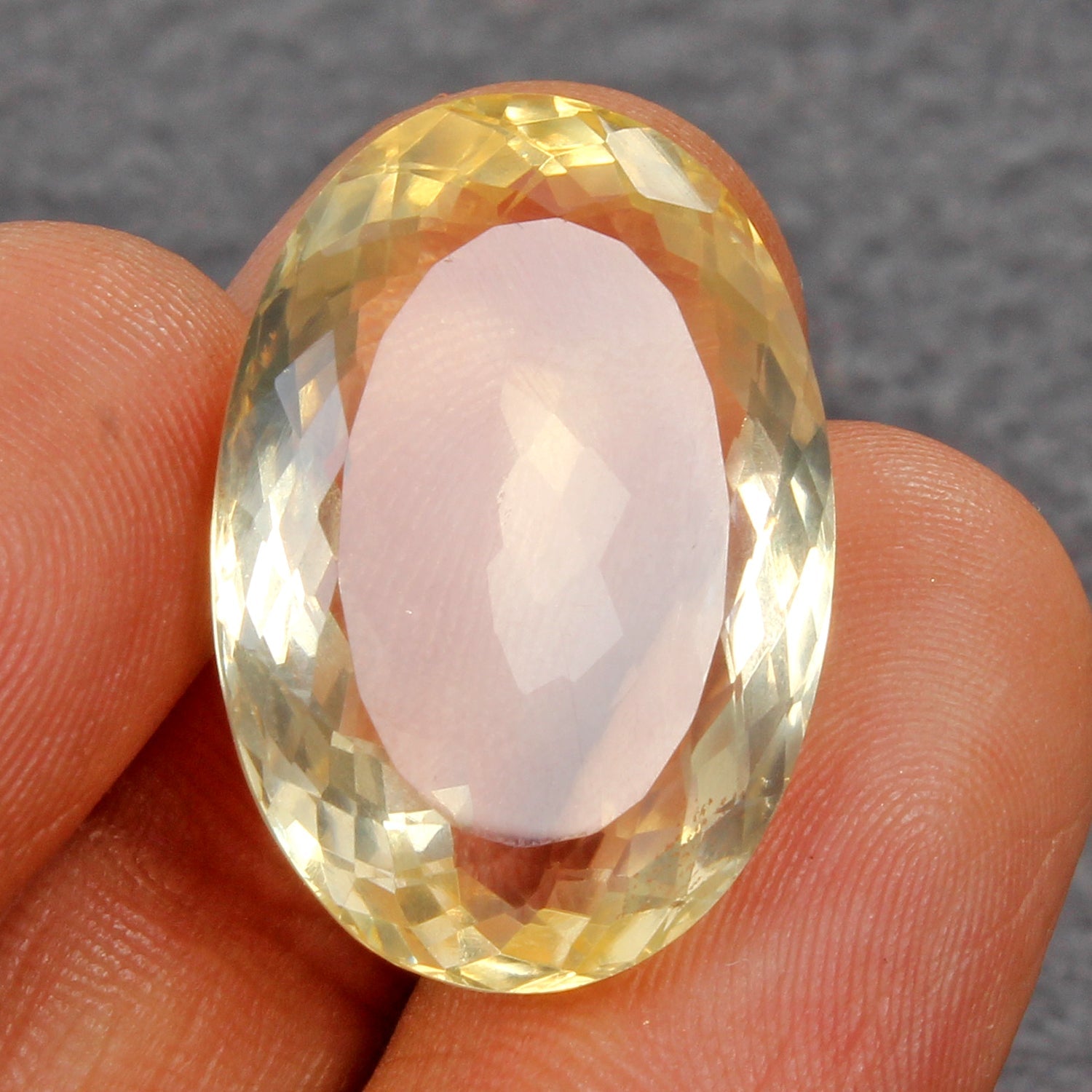 AAA+ Large Yellow Citrine 25.50 Cts. Oval Cut Loose Certified Gemstone, Brazil