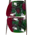 42.90Ct Natural Bi Color Ruby in Zoisite Rose Checker Cut Gems Pair For Earrings