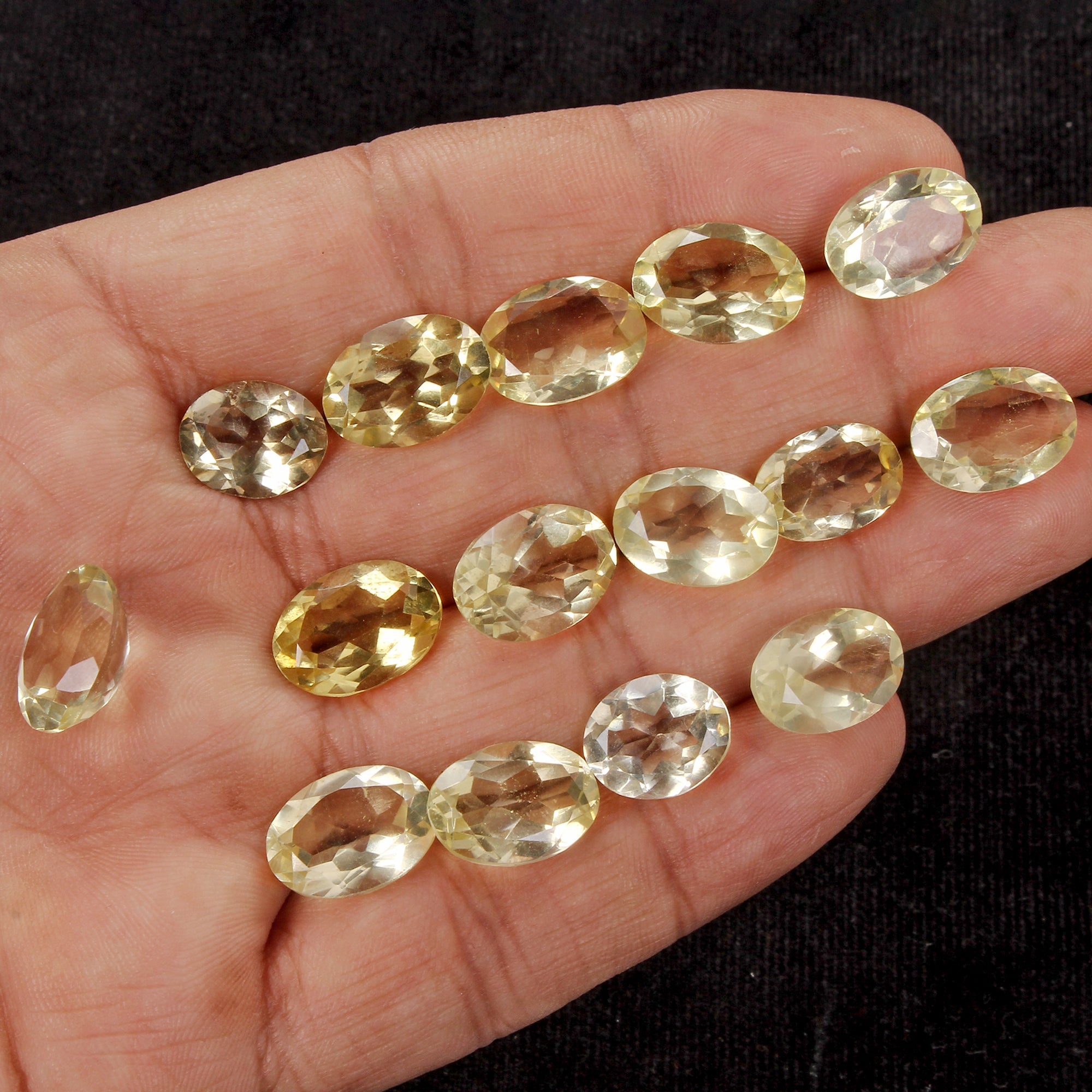 Certified 79.50 Ct Natural Lemon Citrine Quartz Oval Cut 12-14mm Untreated Gems