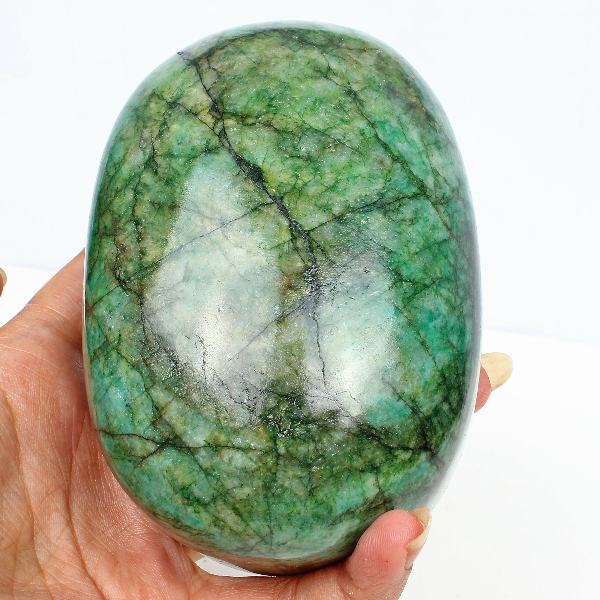 Certified 4900 Ct Natural Green Emerald Oval Cabochon Loose Earth mined Gemstone