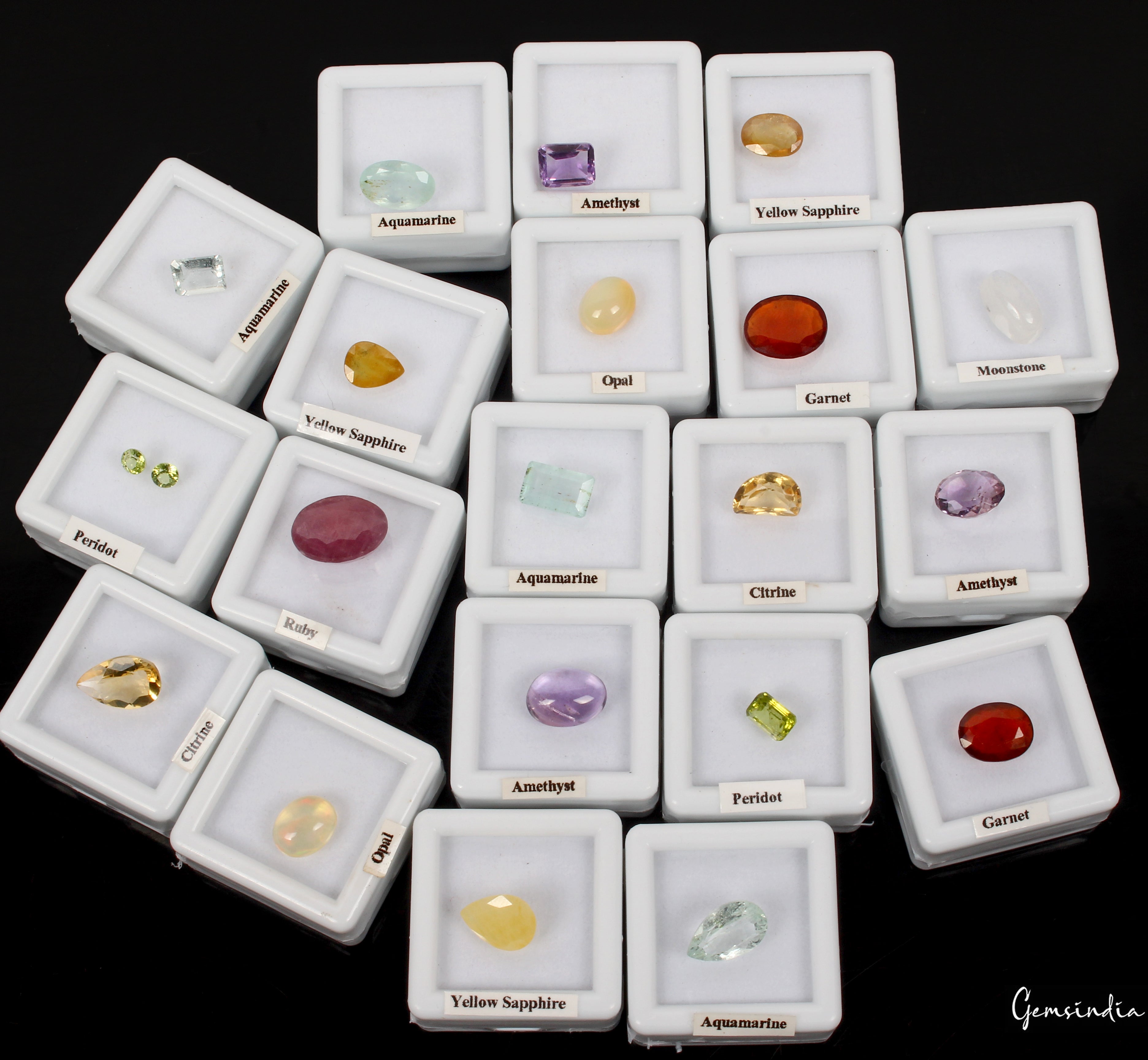 21 Pcs Estate Genuine Precious Loose Mix Cut Jewelry Multi Gemstones Collection