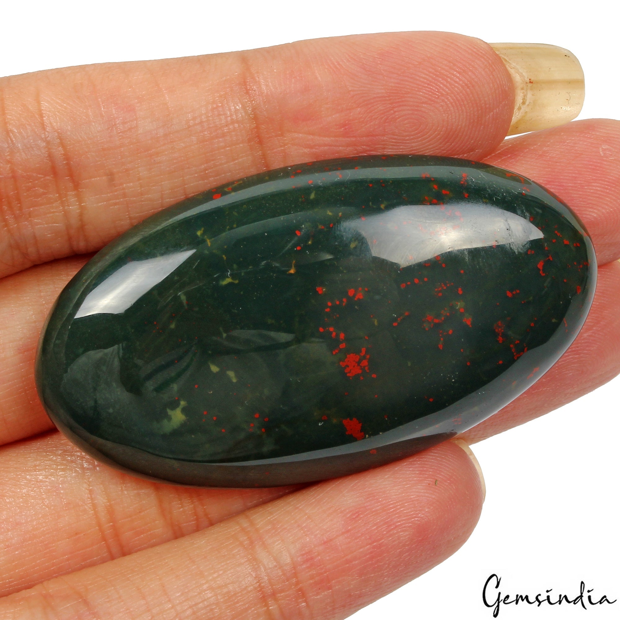 102.80 Ct Natural Green Red Bloodstone Jasper Oval Cab Polished Pendant Size Gem