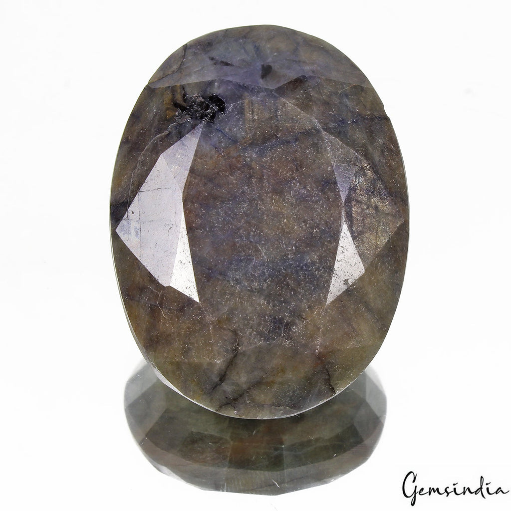 Certified 199 Cts Natural Untreated Gray Blue Sapphire Oval Cut Huge Loose Gem