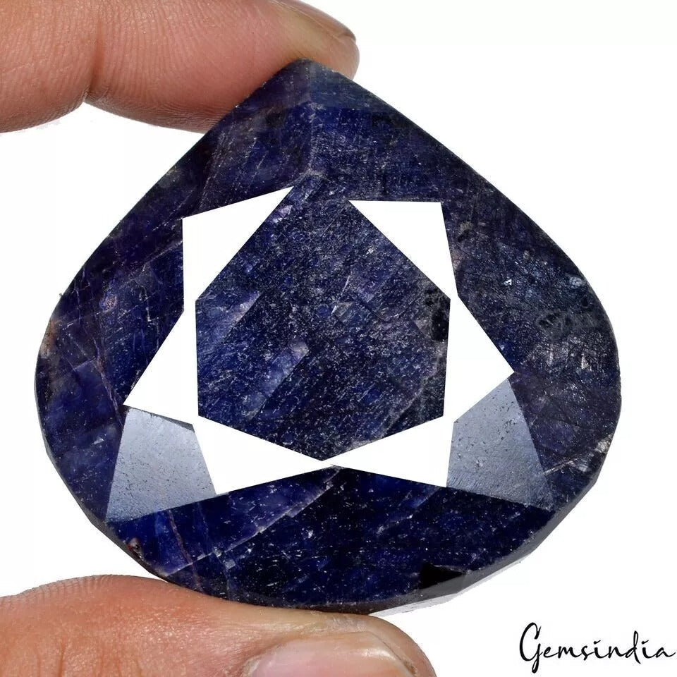 630 Ct Natural Blue Sapphire Pear Faceted Earth Mined Museum Size Loose Gemstone