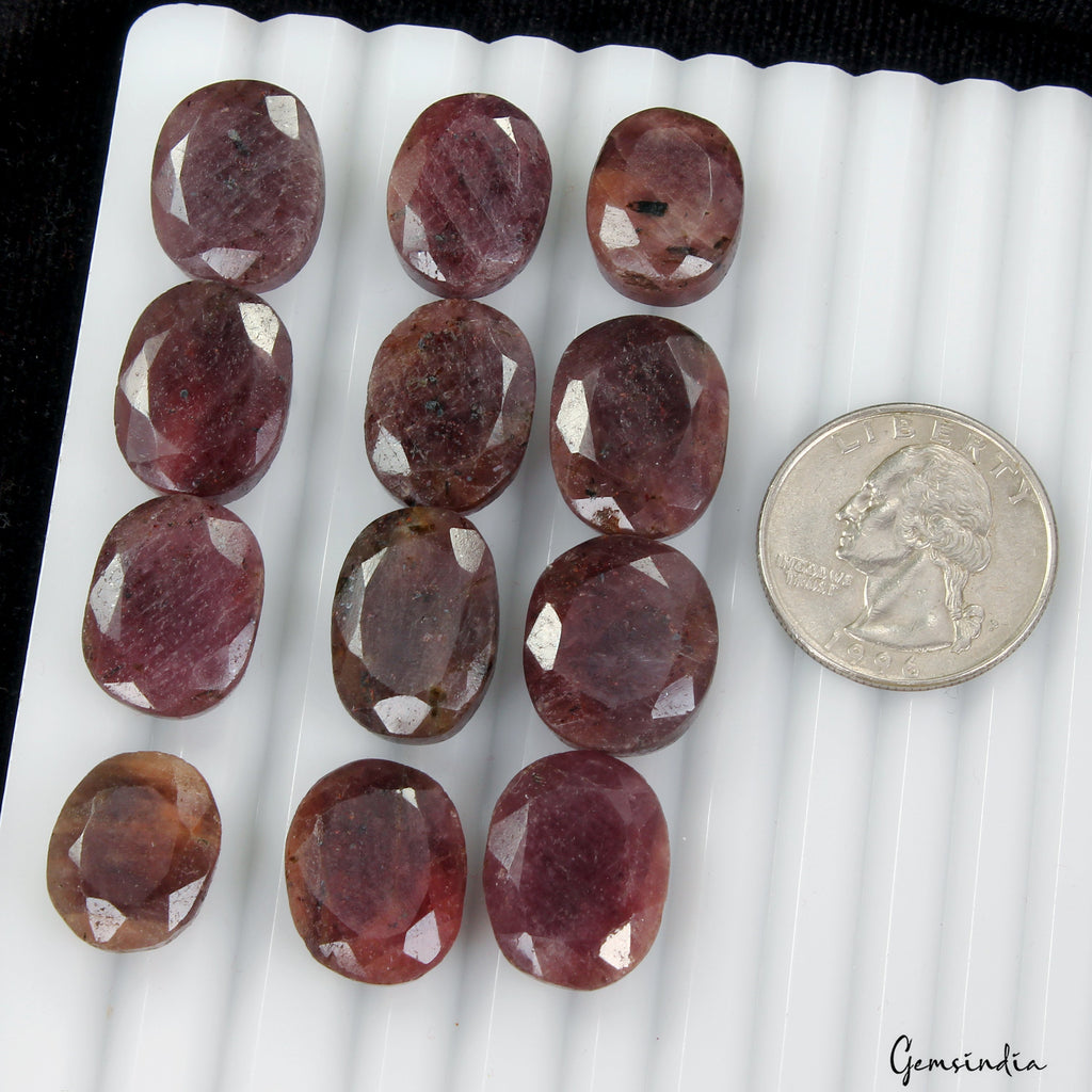Natural Untreated Red Ruby Certified Lot 260 Ct Oval Cut Loose Gems For Jewelry
