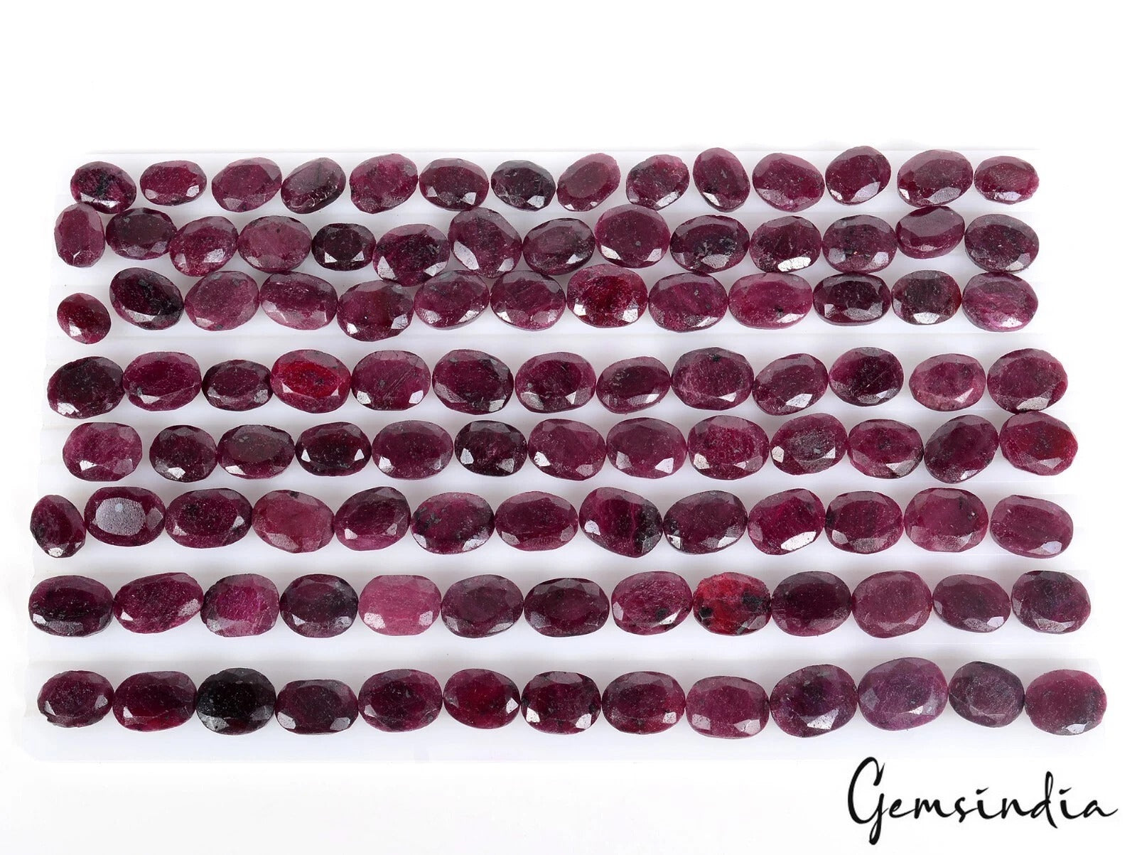 Certified 1500 Cts/105 Pcs Natural African Red Ruby Oval Loose Gems For Jewelry