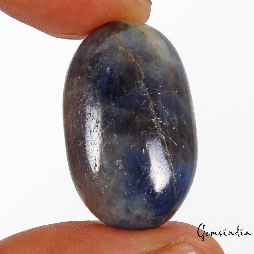 Free Certified 54.40 Cts Natural Untreated Gray Blue Sapphire Oval Cab Loose Gem