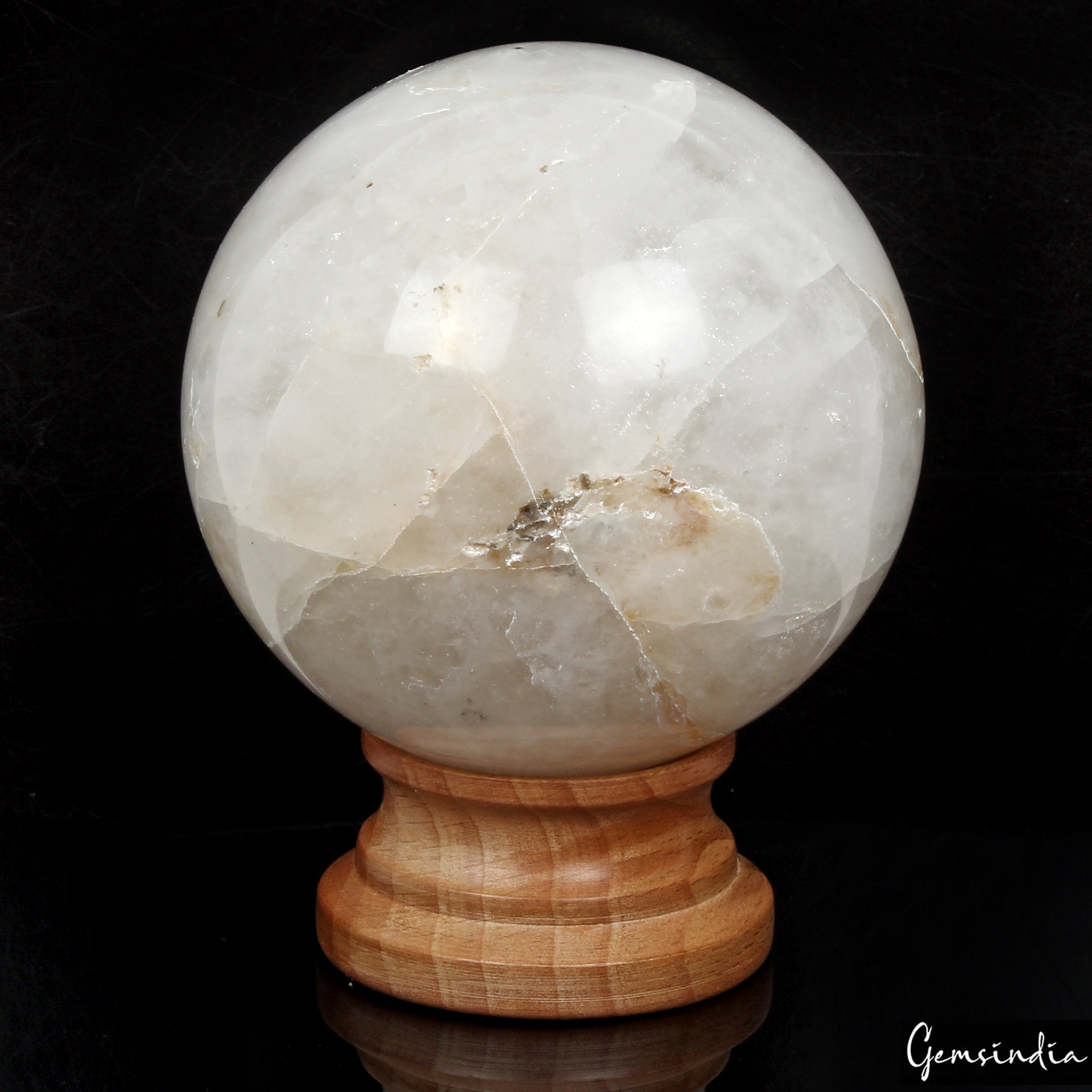 3570 Ct Natural White Quartz Gemstone 3.1" Sphere Crystal Mineral Healing Reiki