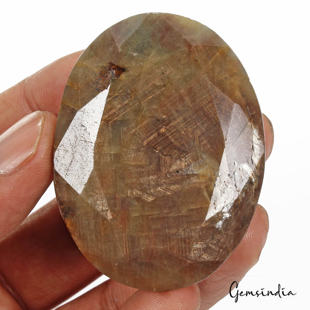 270 Cts Natural Untreated Brown Sapphire Oval Faceted Cut Loose Madagascar Gem