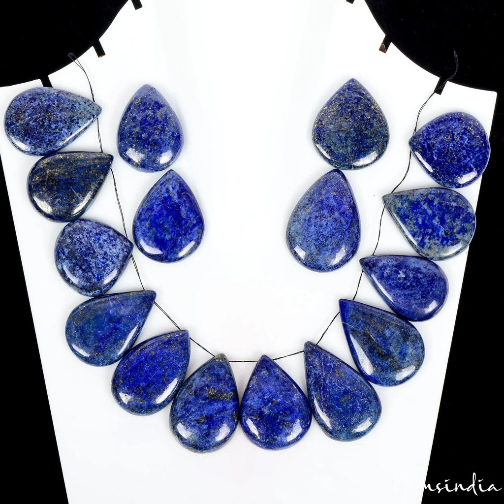 770 Ct/16 Pc Natural Blue Lapis Lazuli Pear Shape Drilled Loose Beads/Briolettes