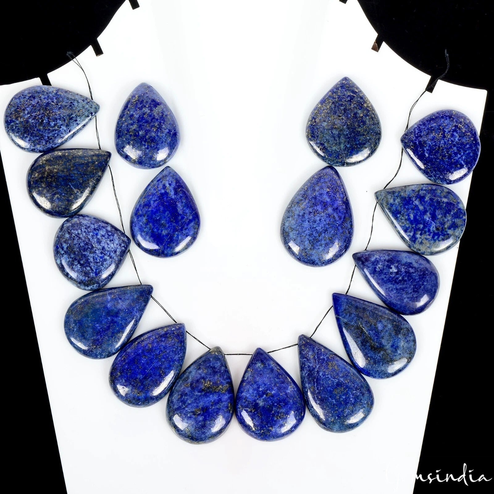 770 Ct/16 Pc Natural Blue Lapis Lazuli Pear Shape Drilled Loose Beads/Briolettes