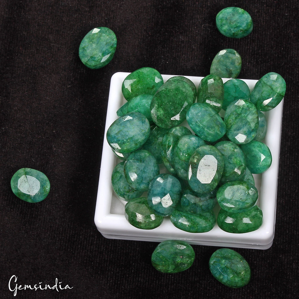 390 Cts/35 Pcs Natural Brazilian Blue Green Emerald Mix Cut Wholesale Gems Lot