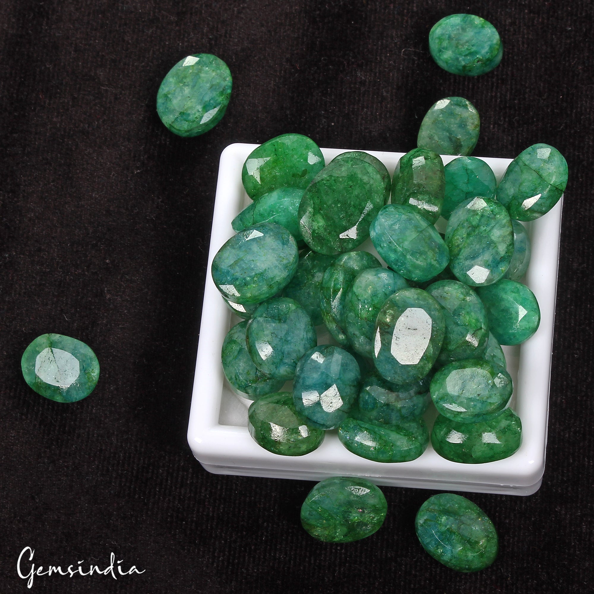 390 Cts/35 Pcs Natural Brazilian Blue Green Emerald Mix Cut Wholesale Gems Lot