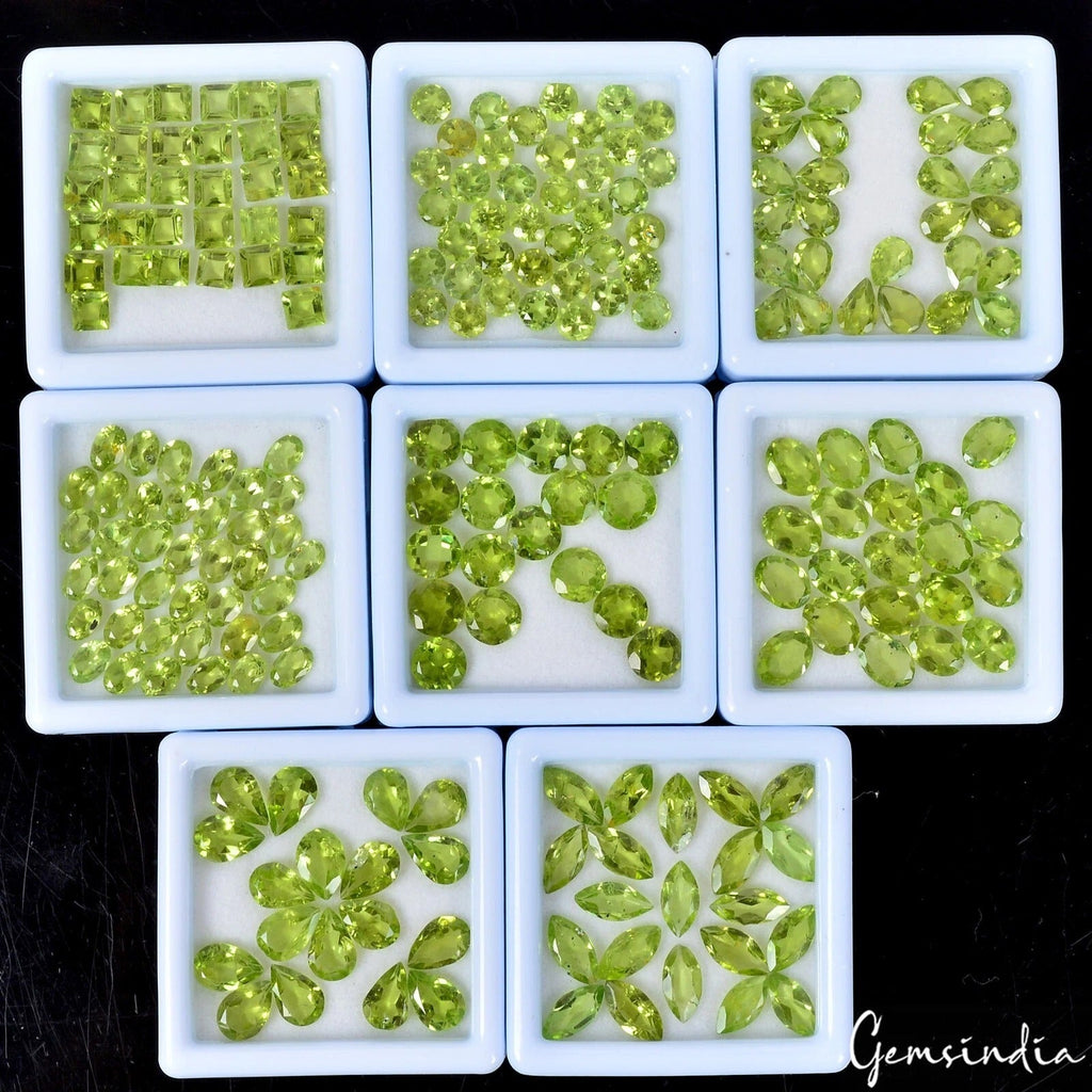 Mix Cut Natural Unheated Top Rich Green Peridot 213Pc 160Ct 5-10mm Lot Gemstones