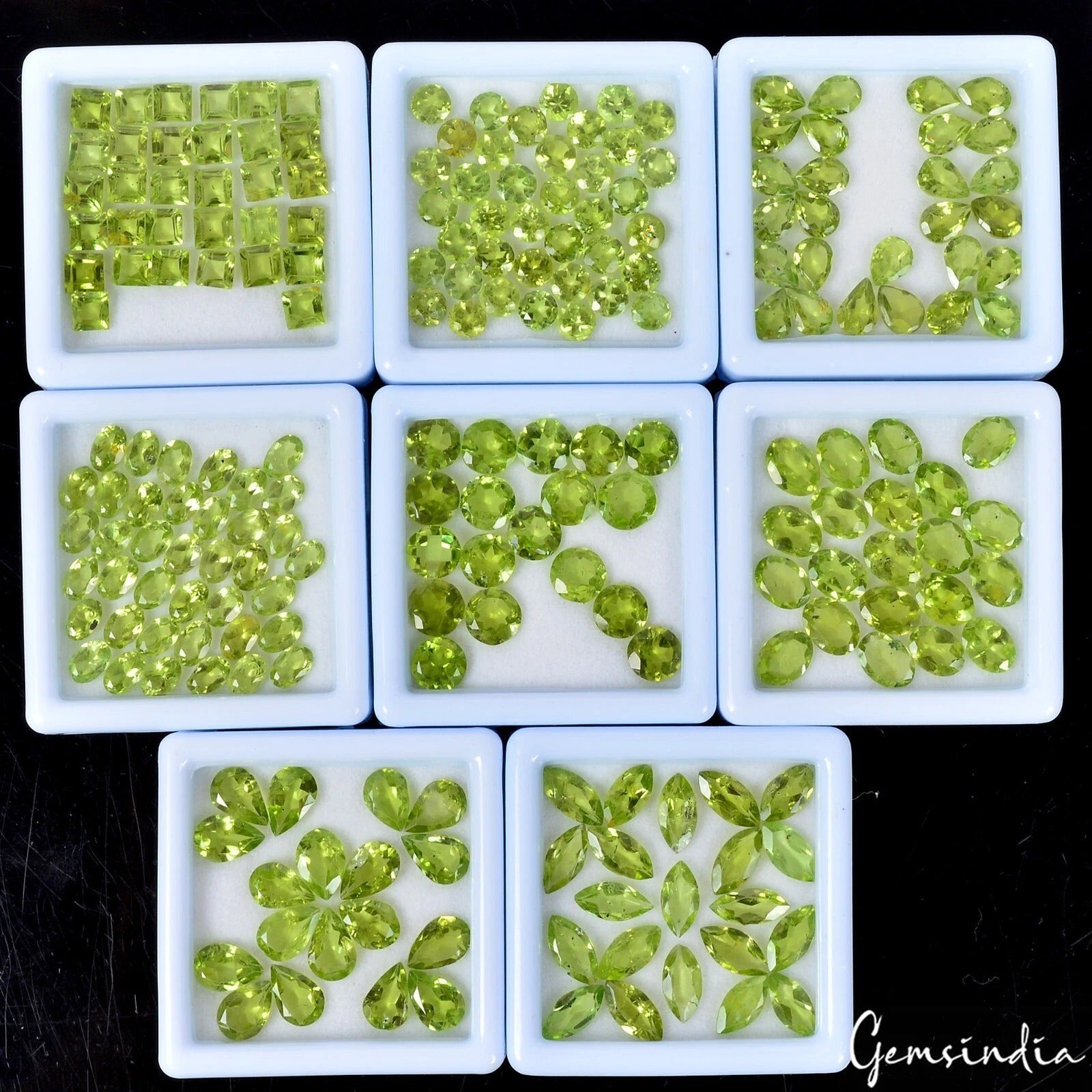 Mix Cut Natural Unheated Top Rich Green Peridot 213Pc 160Ct 5-10mm Lot Gemstones