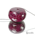 280 Cts Natural African Red Ruby Round Checker Cut Drilled Bead Huge Loose Gems