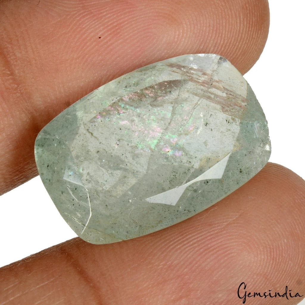 17.40 Ct Natural Untreated Aquamarine Cushion Faceted Cut Loose Gems For Jewelry
