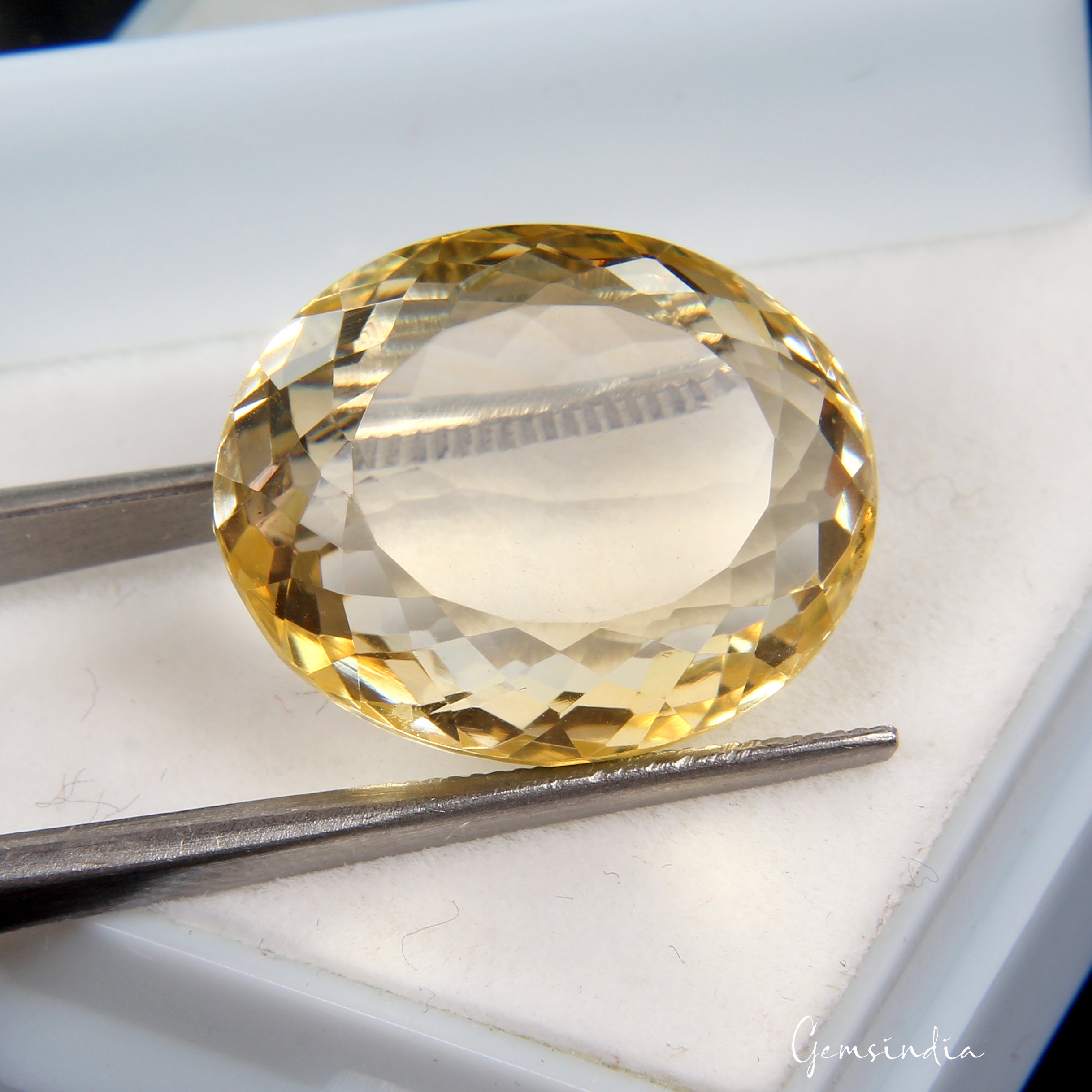 Certified 19.40 Cts Natural Untreated Brazilian Yellow Citrine Oval Cut Gemstone