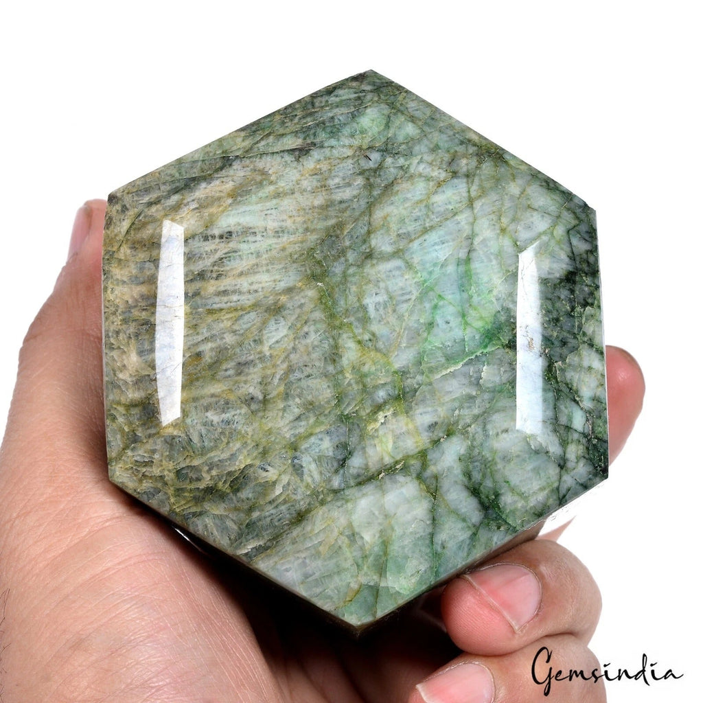 960 Gram Natural Green Emerald Hexagon Cut Earth mined Huge Brazilian Gemstone