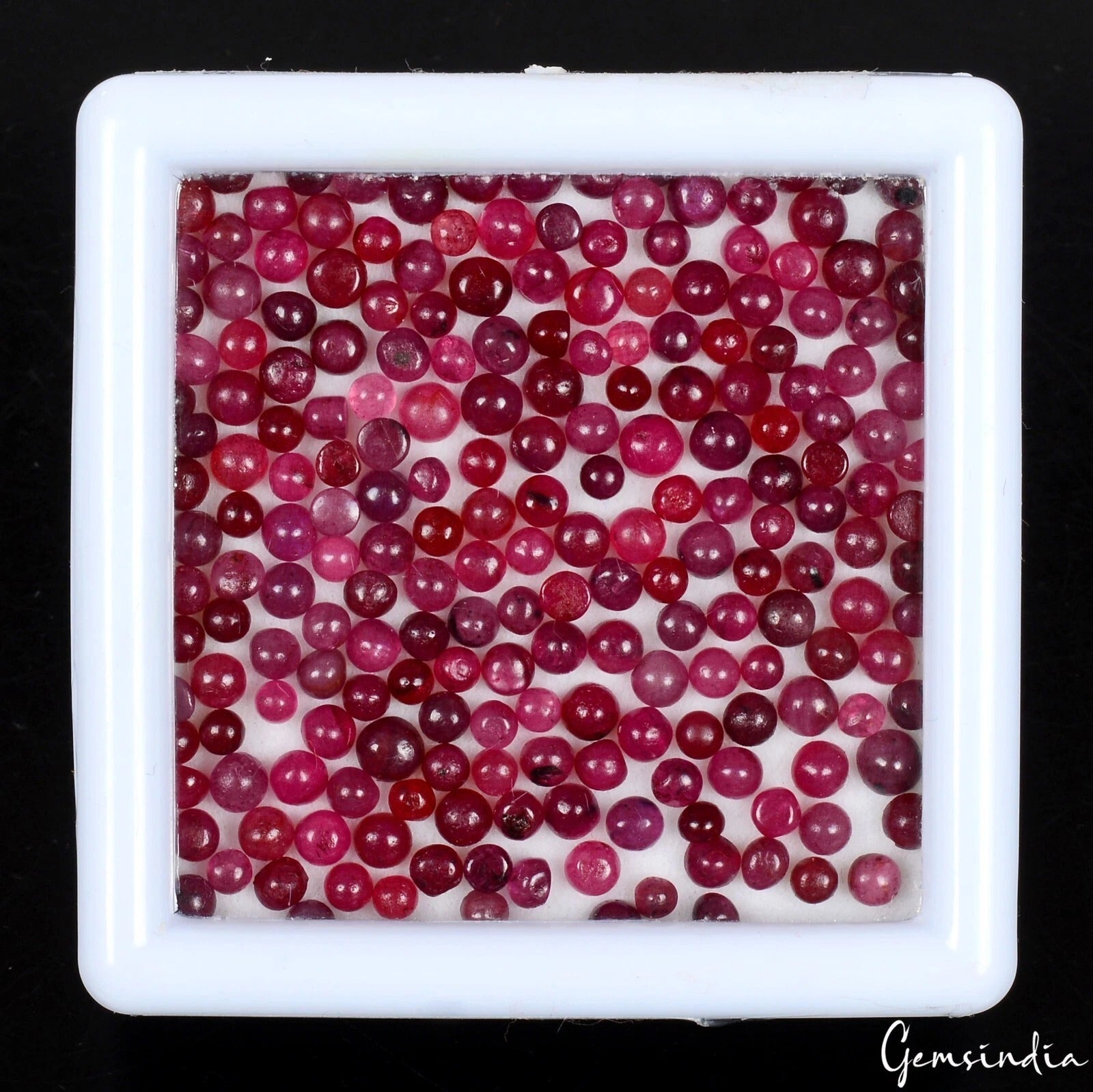38.90 Ct Natural Ruby 225 Pcs Lot Round Cabochon Beautiful Red Loose Gemstones