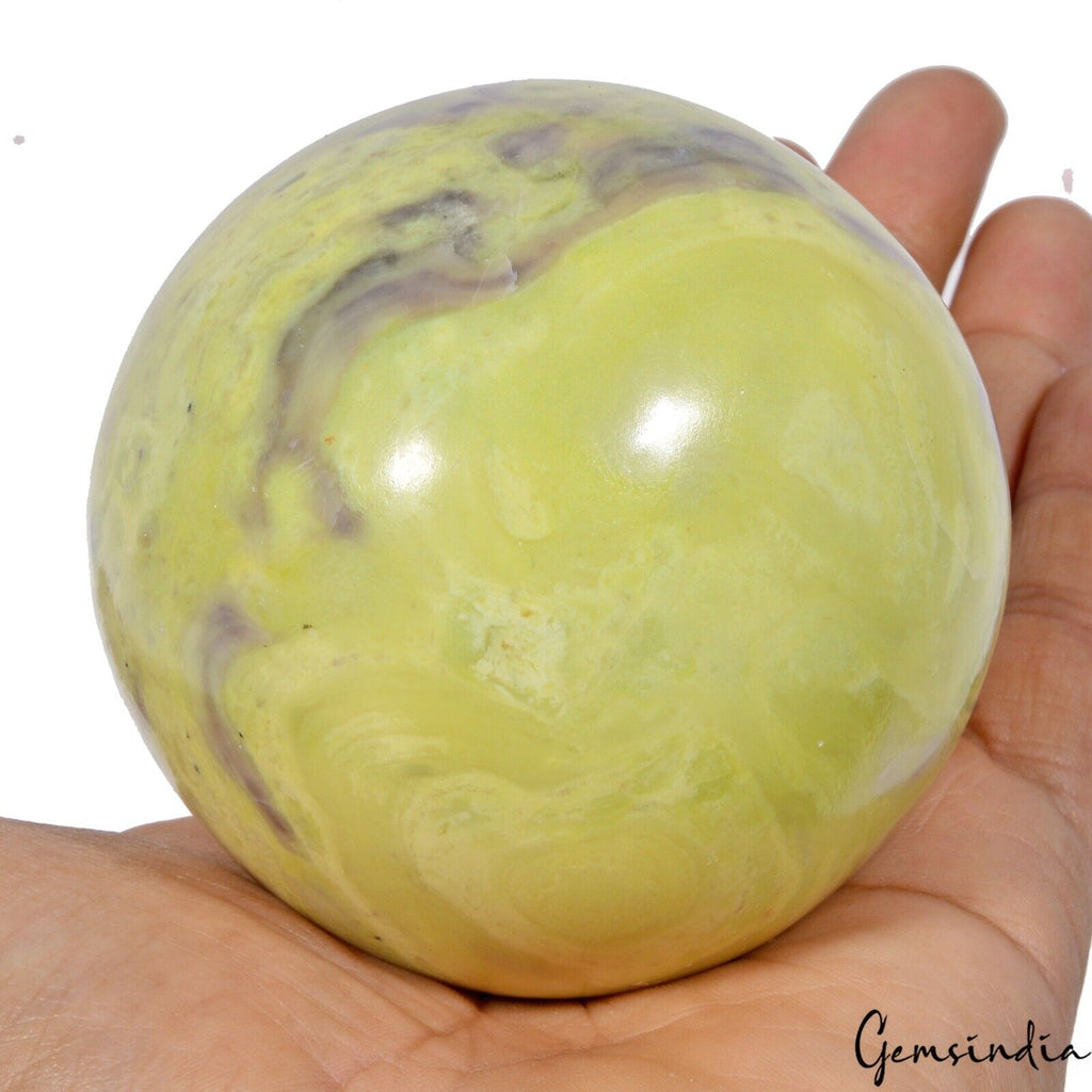 2950 Cts Natural Chrysoprase Gemstone Sphere Crystal /Reiki Healing Mineral ~ 3"