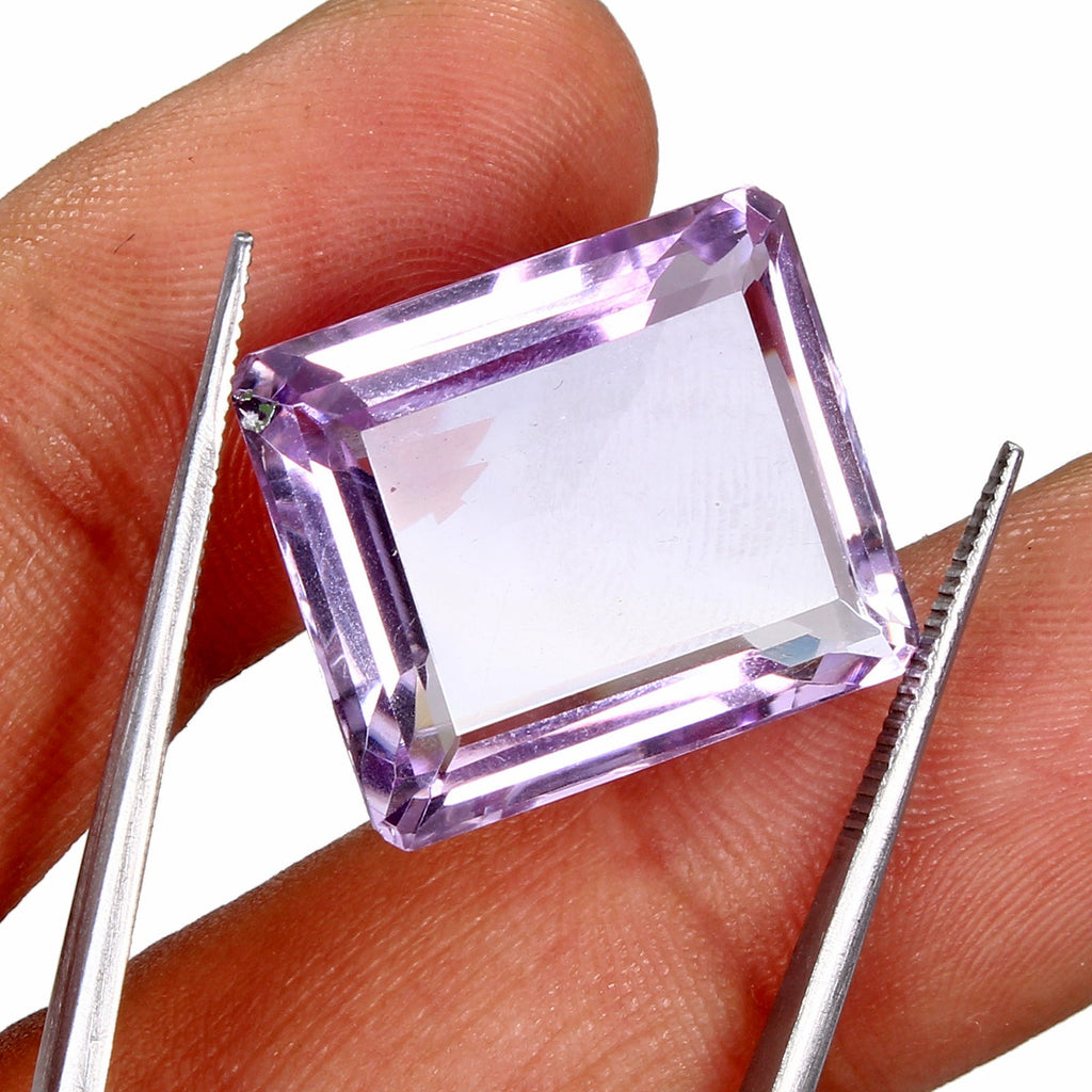 AAA 25.00 CT Emerald Cut Large Purple Amethyst Loose Gemstone for Ring & Pendant