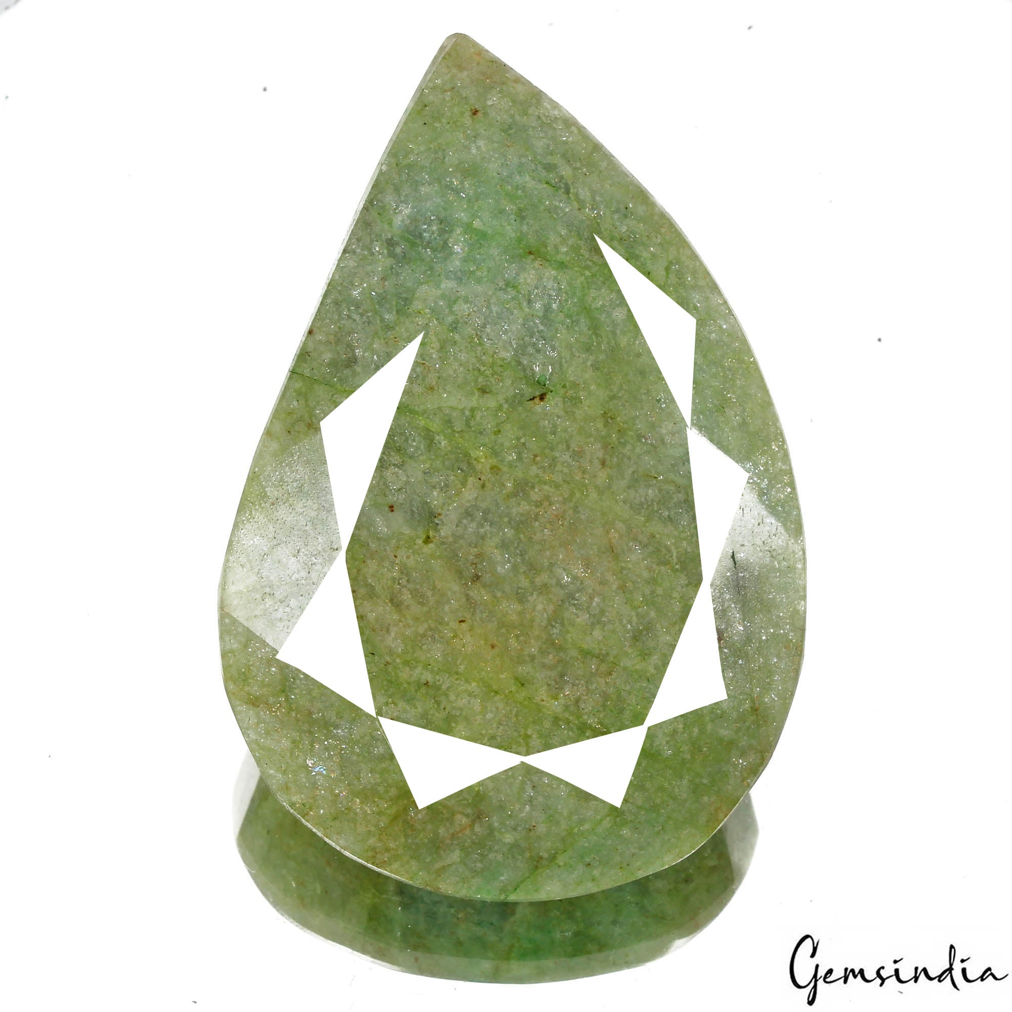 510 Cts Natural Brazilian Green Emerald Pear Faceted Leaf Shape Loose Huge Gem