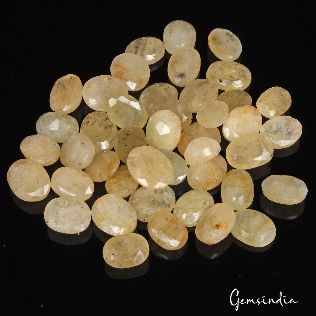 540 Cts Natural Untreated Yellow Beryl Heliodor Oval Cut Loose Gems Lot 14-18mm
