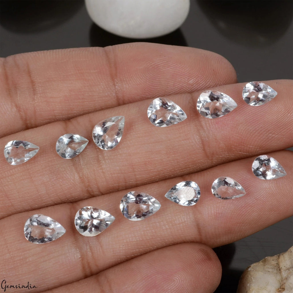 Aquamarine Lot, Loose Gemstone, Untreated, Blue — 12 Pieces, 7mm to 8mm, 8.90 Ct