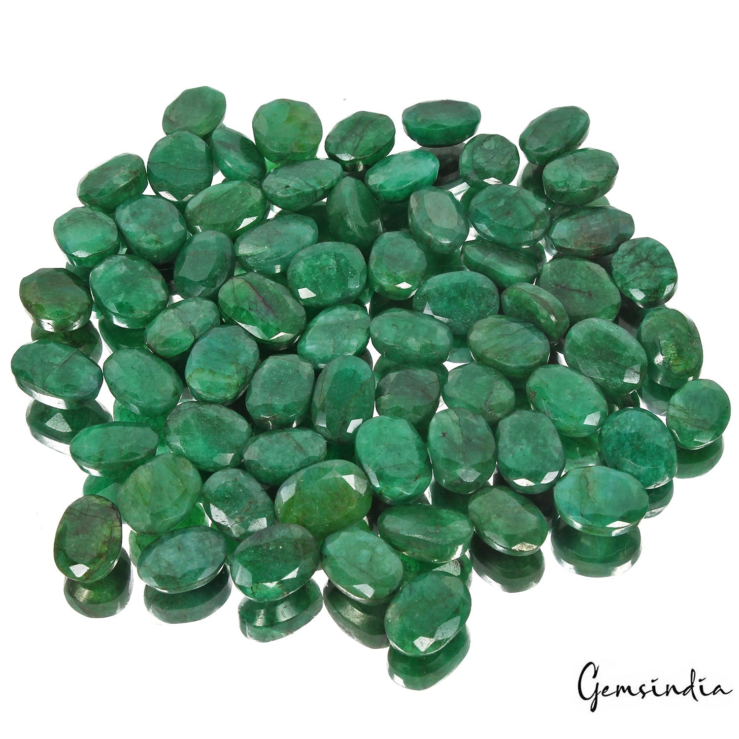 Certified 1000 Cts/64 Pcs Natural Brazilian Bottle Green Emerald Oval Cut Gems