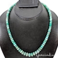 220 Ct Natural Green Emerald Gem Round Beaded Graduation Style Necklace