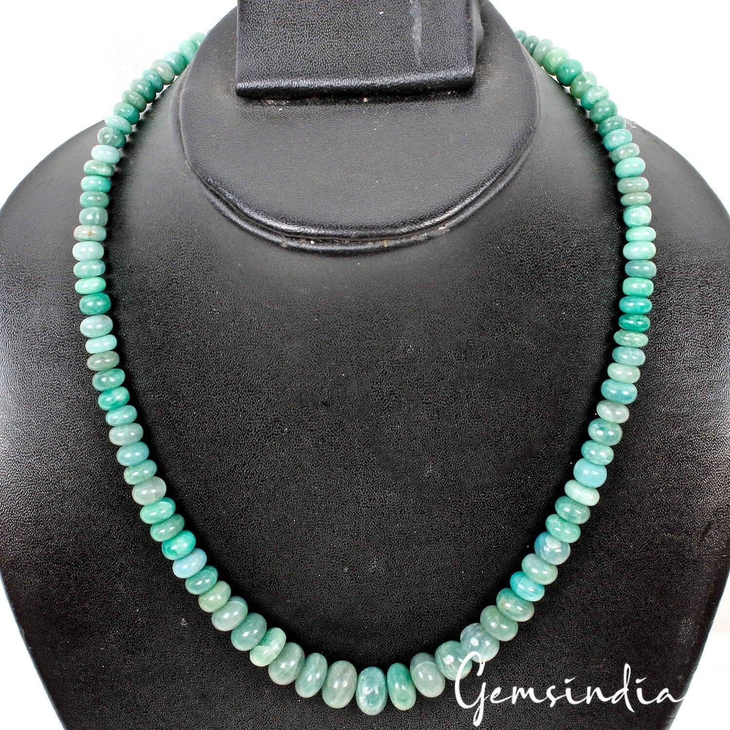 220 Ct Natural Green Emerald Gem Round Beaded Graduation Style Necklace