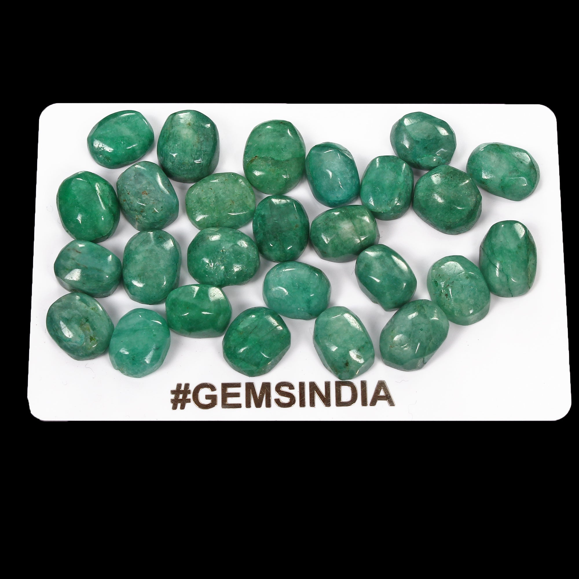 Certified 126.90 Cts/26 Pcs Natural Brazilian Green Emerald Oval Cab Loose Gems