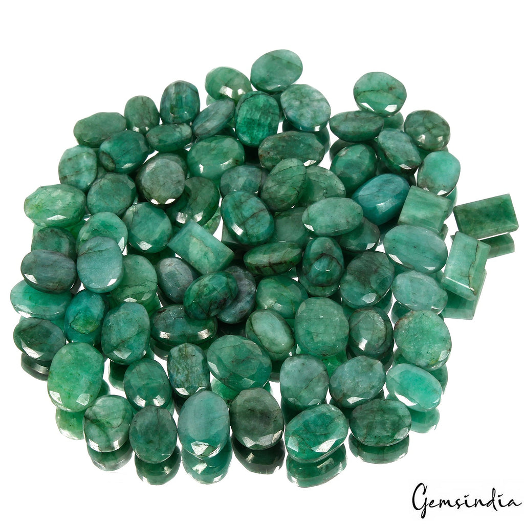 Certified 1000 Cts/75 Pcs Natural Brazilian Green Emerald Mix Cut Wholesale Gems