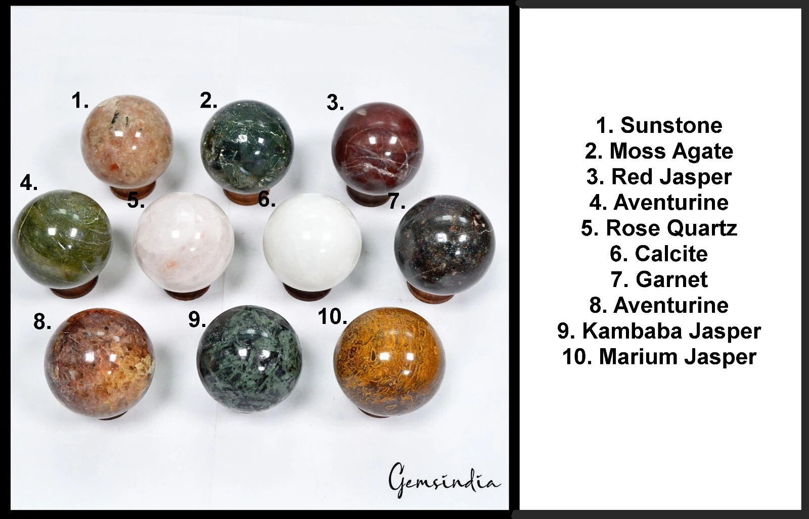 1.9kg Multi Gemstone Sphere Lot 49-52mm Natural Polished Crystal Ball Collection