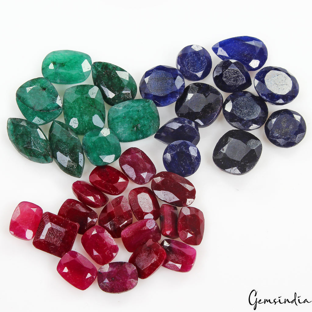 Ruby Lot, Loose Gemstone, Color Enhanced — 36 Pieces, 7mm to 14mm, 100.40 Ct