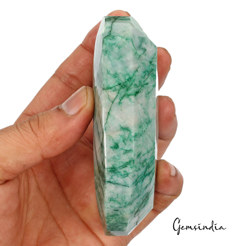Emerald Loose Gemstone, Oval Faceted Cut, Color Enhanced — 101 x 68 x 29 mm, 1800 Ct, Brazil