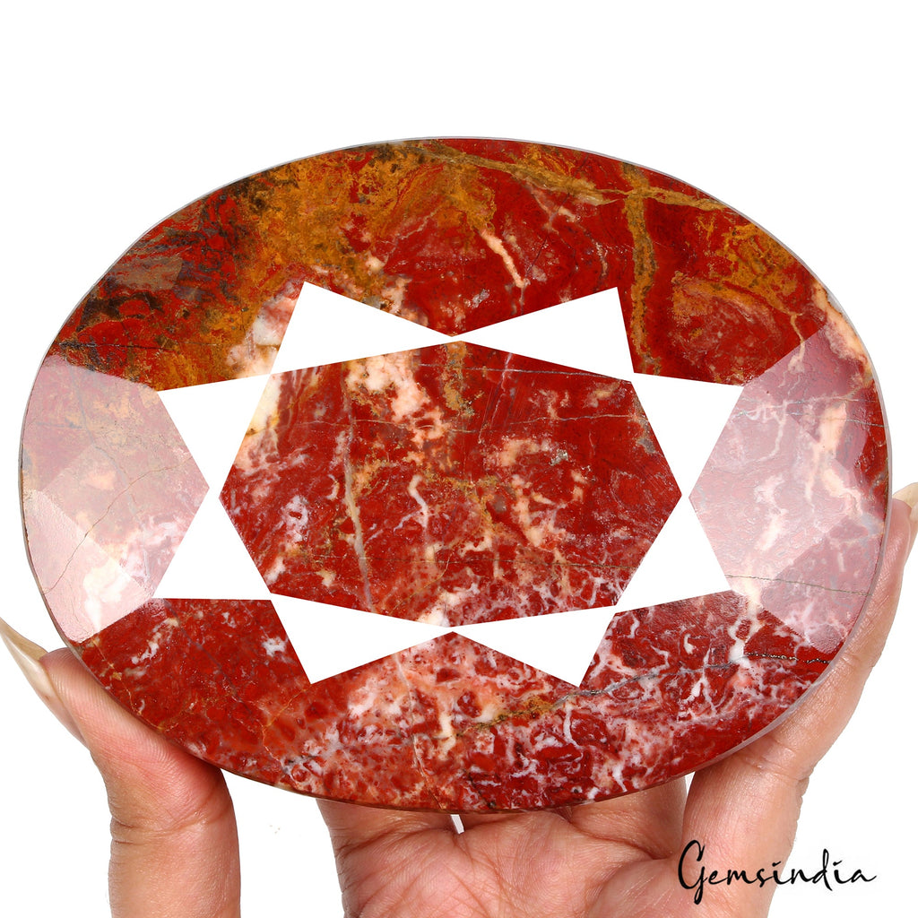 4600 Ct Natural Untreated Red Jasper Oval Faceted Earth Mined Huge Size Gemstone