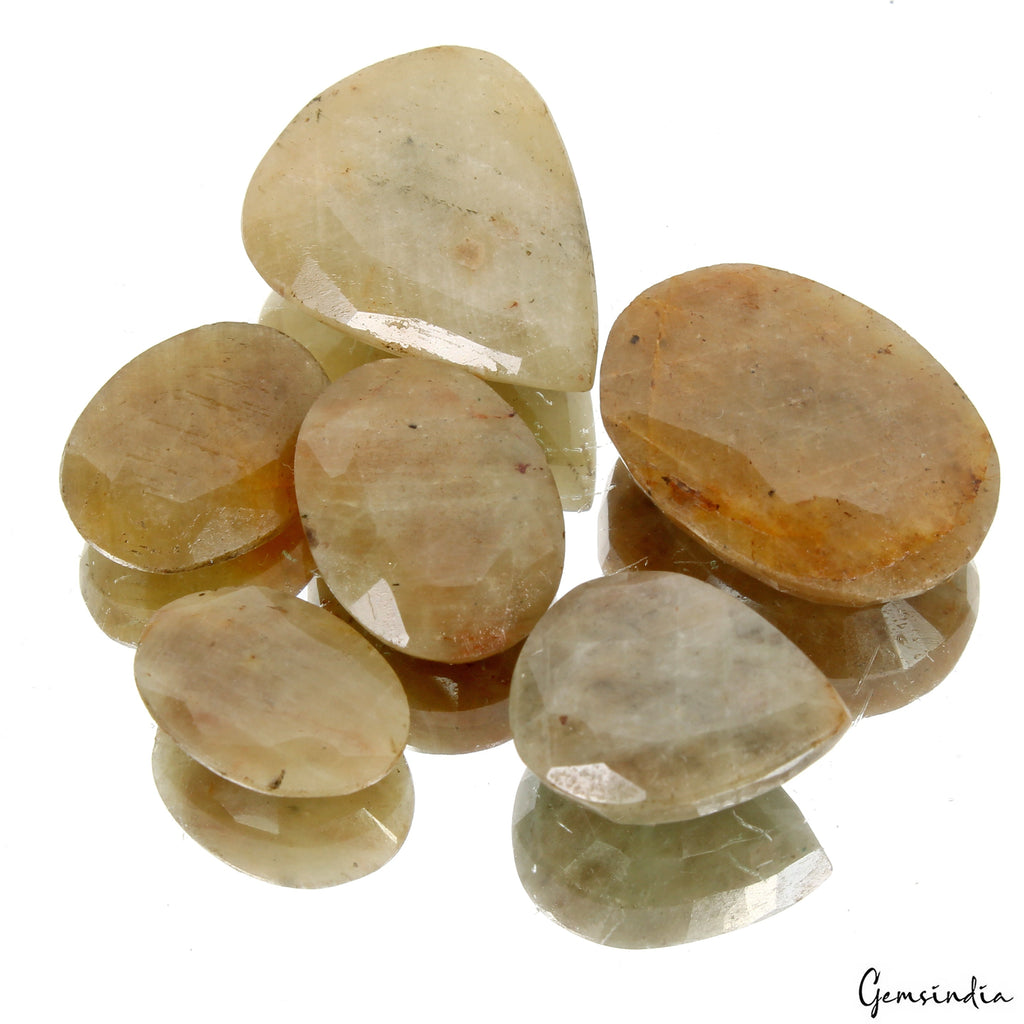 142Ct 100% Natural Yellow Brown Sapphire Untreated Mix Cut Loose Gemstones 6 Pc