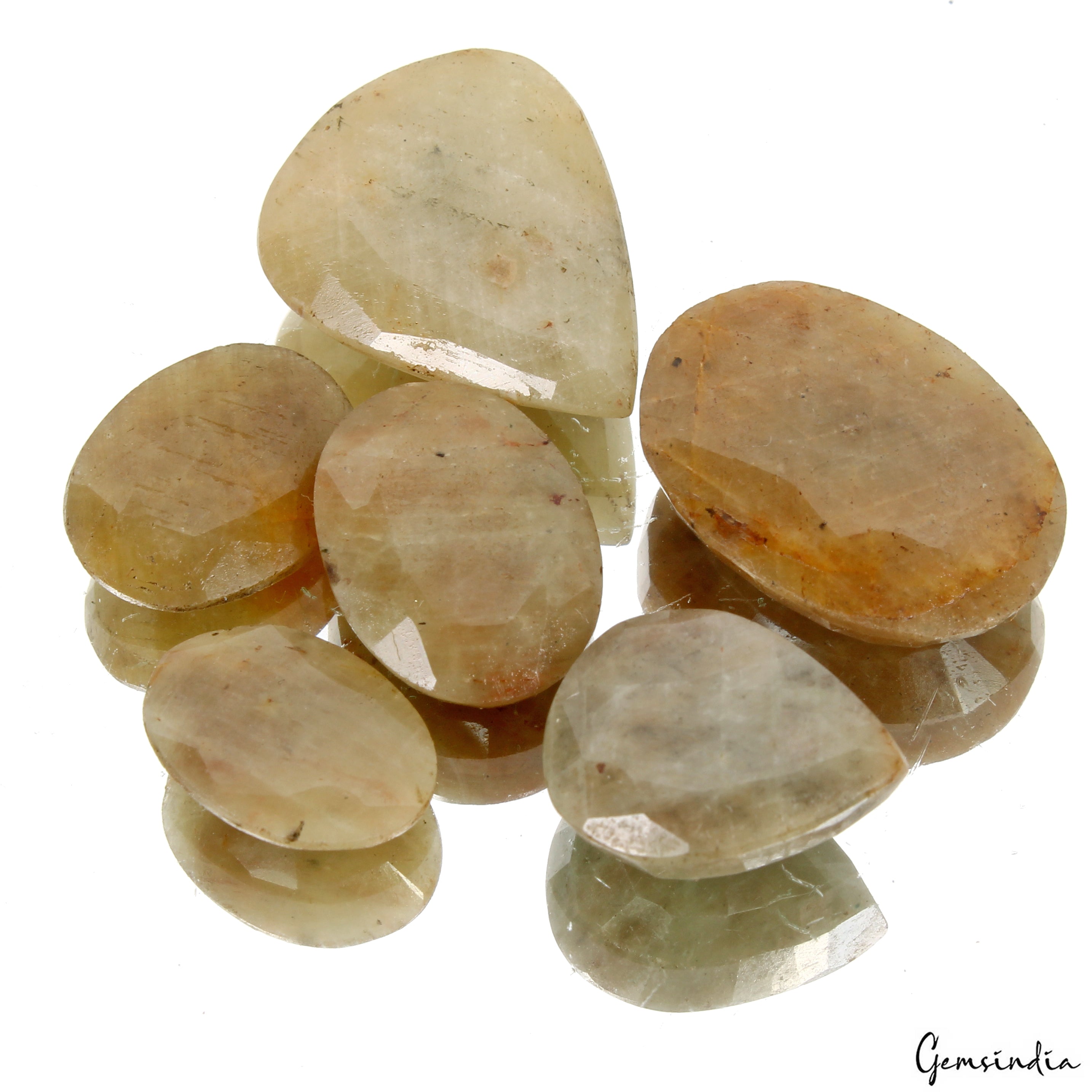 142Ct 100% Natural Yellow Brown Sapphire Untreated Mix Cut Loose Gemstones 6 Pc