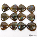Labradorite Lot, Cabochon, Untreated — 12 Pieces, 28mm to 33mm, 530 Ct