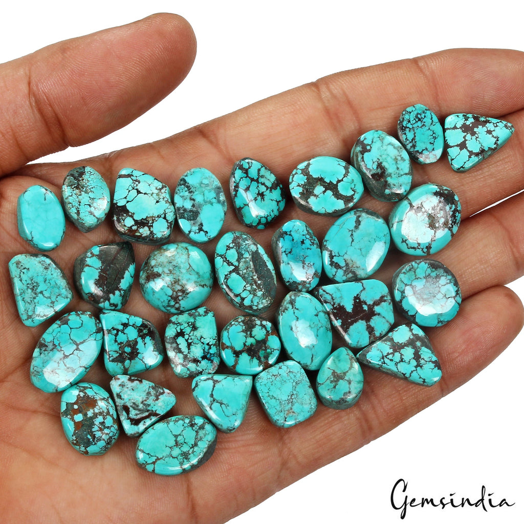 220Ct/30 Pcs Natural USA Blue Turquoise Mix Cab Loose Wholesale Gems For Jewelry